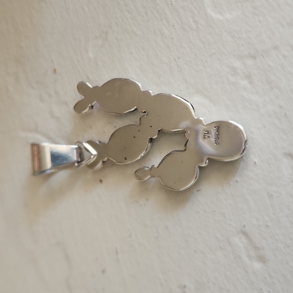 Gorgeous NWOT Native American Navajo Handmade Turquoise Cactus Pendant  🩵🌵💚🎁 - Picture 8 of 12